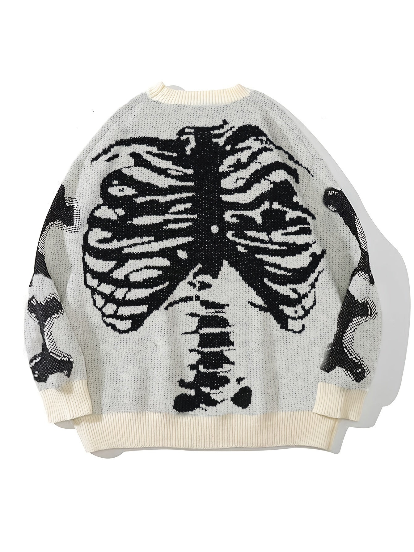 Skull Print Halloween Goth Sweater Women's Long Sleeve Jumper
