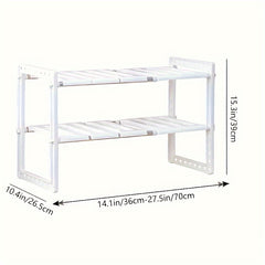 1pc Stainless Steel Storage Rack Shoe Rack Cabinet Holder Home Closet Organizer