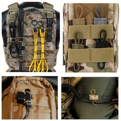 4pcs Molle Backpack Buckle Clips Elastic Webbing Lock Camping