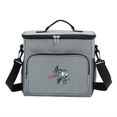 Lion Head & Hindi Text Insulated Lunch Bag - Large Capacity Tote