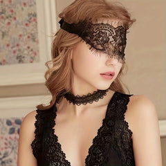 Floral Lace Mesh Eye Mask Sexy Halloween Cosplay Lingerie Accessory