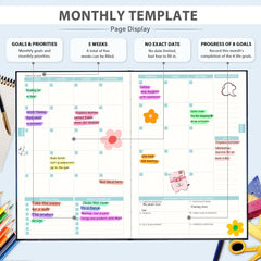 Undated Weekly & Monthly Planner Hardcover Organizer Notebook Achieve Goals