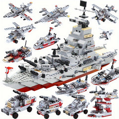 BRICZPLAY Military Aircraft Carrier Battleships and Warplane