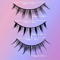10 Pairs 3D Natural False Lashes Fluffy Soft Cross Manga Wispy Extension Makeup