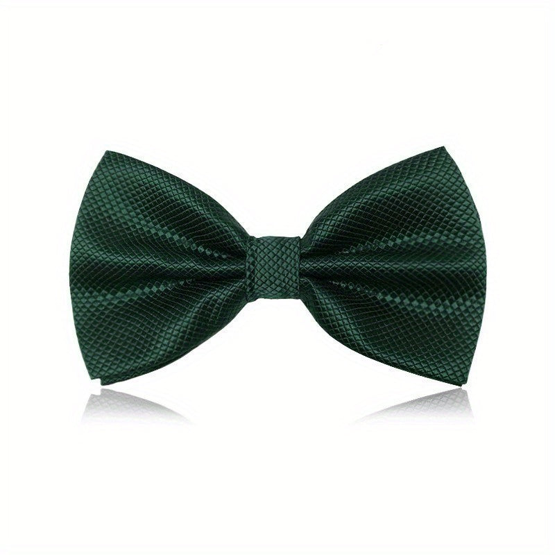 Men's Wine Red Plaid Business Wedding Bow Tie