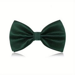Men's Wine Red Plaid Business Wedding Bow Tie