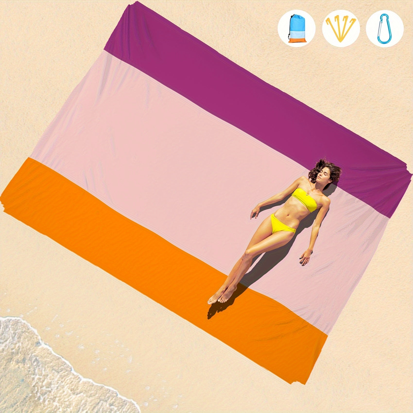Large Beach Blanket Waterproof Sandproof Lightweight Mat