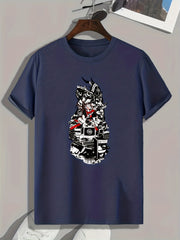Skull And Computer Stuffs Print Men's Graphic T-shirt