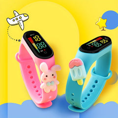 Kids Cartoon LED Touchable Wrist Watch With Doll Strap
