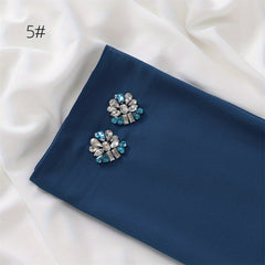 Chiffon Hijab Rhinestone Decorated Turban Headscarf