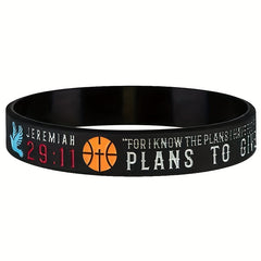 Faith Basketball Christian Verse Silicone Bracelet