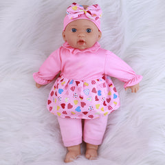WERFLOT Reborn Baby Doll Soft Body Lifelike Pink Outfit Colorful Patterns