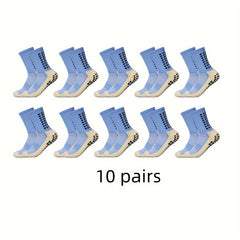 10 Pairs Men's Mid Crew Sport Socks Nylon Blend Breathable Sweat-Absorbing