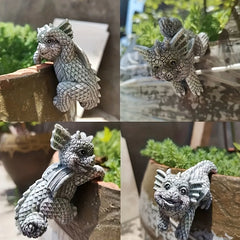4pcs Little Dinosaurs Set Hanging Flower Pots Resin Crafts Pendant Cup Garden