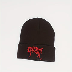 Letter Embroidery Wool Beanie Hooligan Knitted Hat