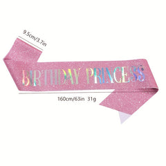 Golden Glitter Onion Shoulder Strap Princess Birthday Belt