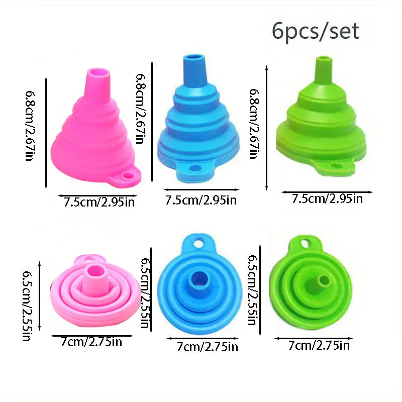 1pc 6pcs Funnel Foldable Kitchen Supplies Honey Funnel Kitchen Utensils