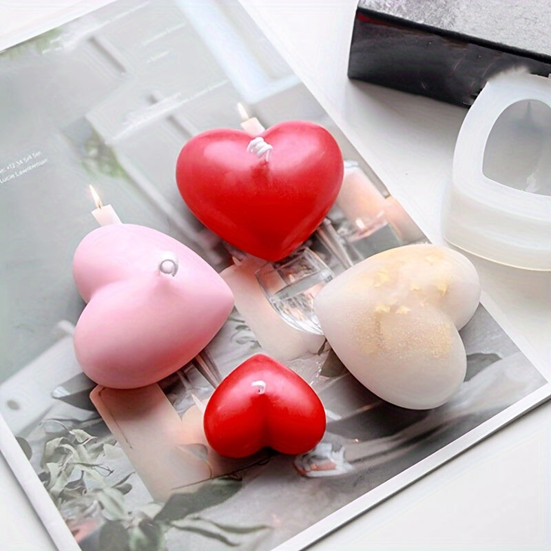 2pcs Heart Shape Silicone Moulds For DIY Resin Craft Soap Candle Pendants