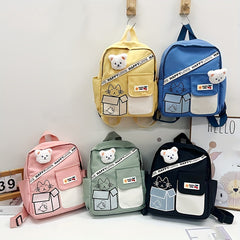 Plush Cat Cartoon Backpack Lightweight Travel Nylon Schoolbag