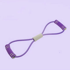 8 Shaped Stretch Machine Chest Expansion Fitness Belt Pink & Purple