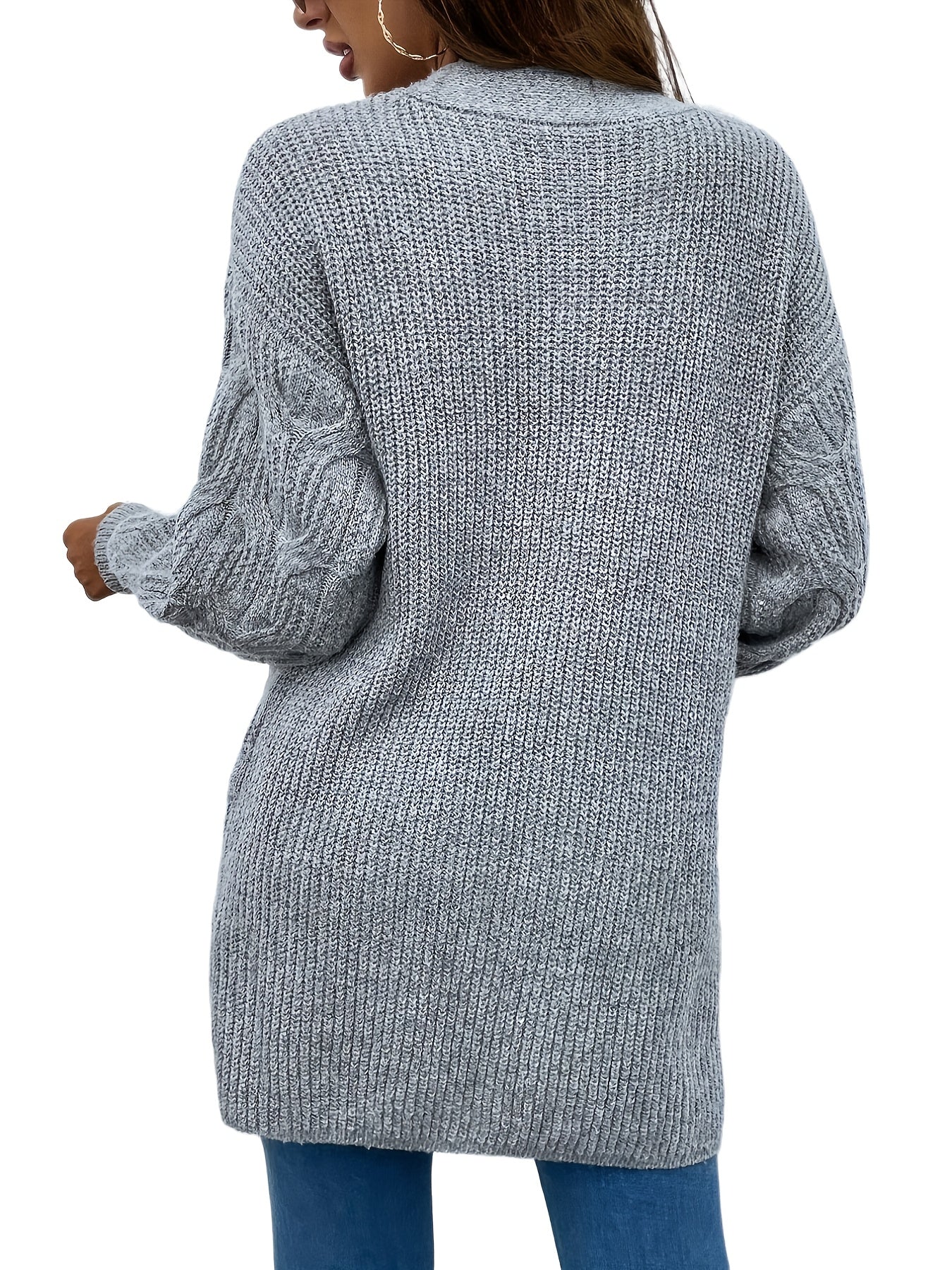 Warm Open Front Cardigan with Pockets for Women