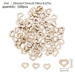 100pcs Rustic Wooden Love Hearts for Weddings and Decorations