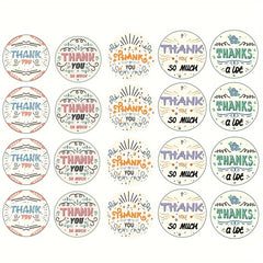 100pcs Thank You Stickers - 5 Cute Designs for DIY Decoration