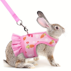 Comfortable Breathable Rabbit Harness Leash - Rabbit Vest & Breathable Leash Set