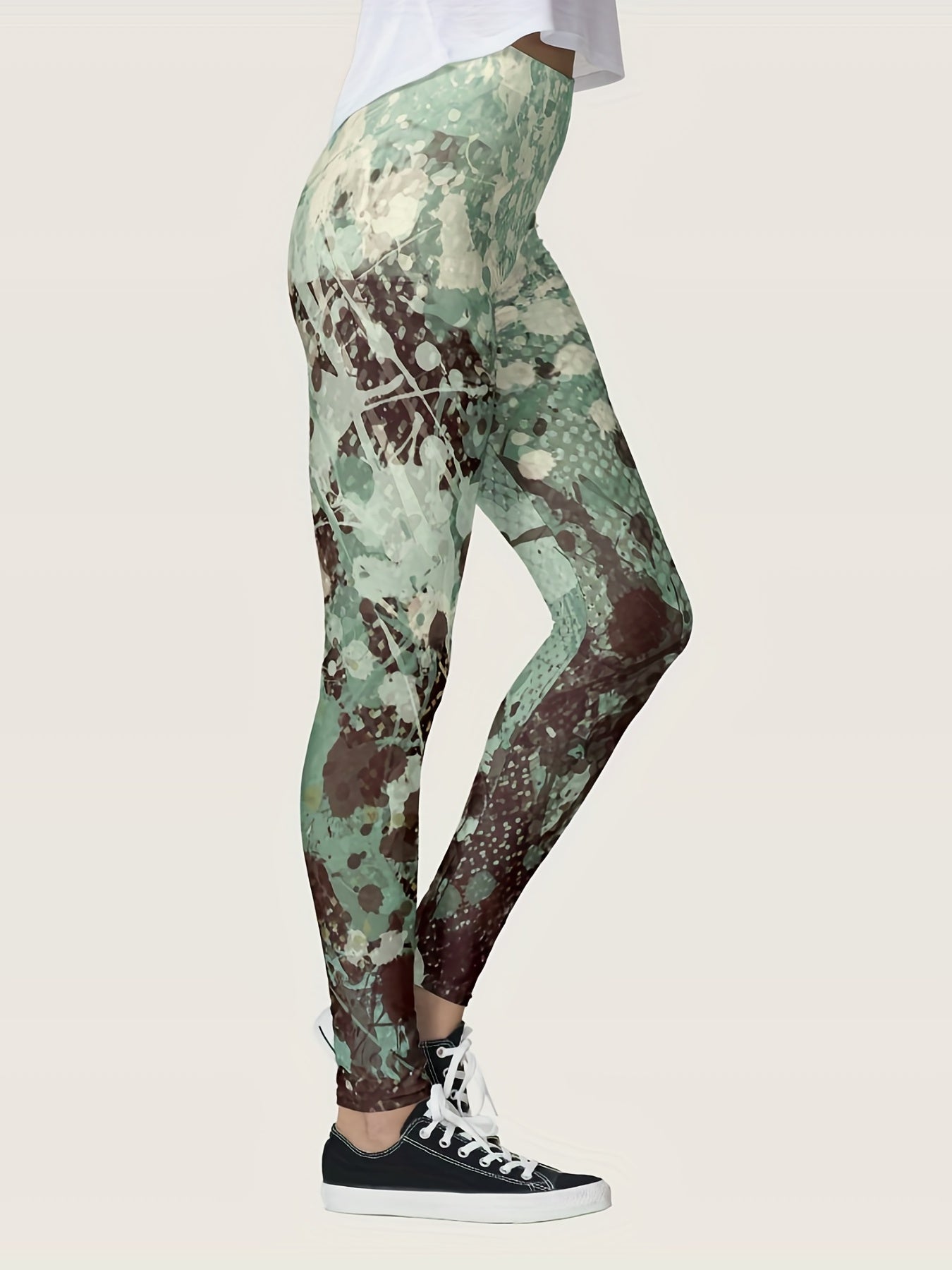 Geometric Pattern Yoga Leggings Sports Gym Tight Pants