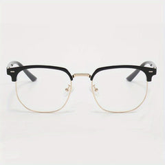 Square Clear Lens Glasses For Women Men Rivet Decor Spectacles Frame