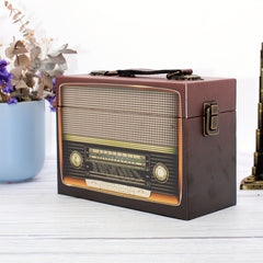 Vintage Radio Shaped Wooden PU Storage Box