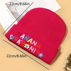 Multicolor Letter Print Knitted Hat