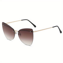 Y2K Rimless Cat Eye Gradient Sunglasses UV400 Sun Shades