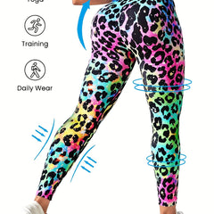 Leopard Print Yoga Leggings High Waist Workout Tight Pants