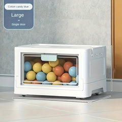 Large Capacity Clear Storage Bin With Wheels, Foldable Luggage Box