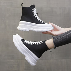 Chunky Colorblock Lace Up Sneakers High Top Women's Shoe