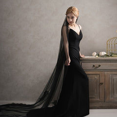 Bridal Veil Lace Cathedral Train with Floral Edges