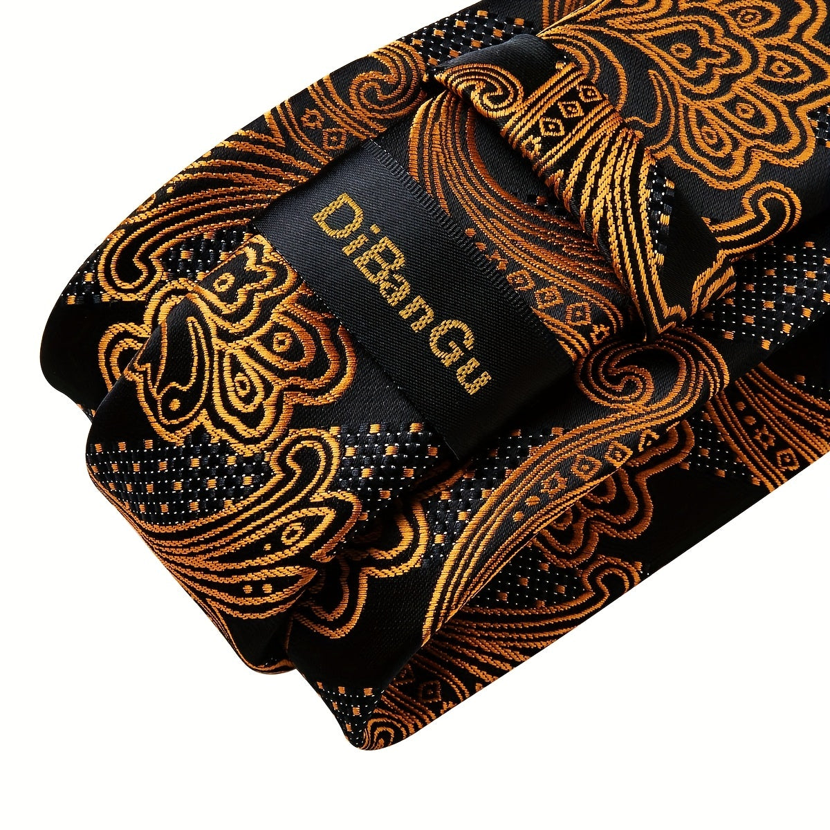 Men's Purple Paisley Silk Tie Set Business Formal Wedding Gift