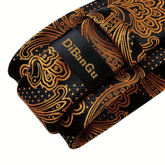 Men's Purple Paisley Silk Tie Set Business Formal Wedding Gift
