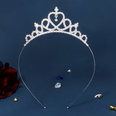 Heart Shaped Crown Headband Tiara for Flower Girl