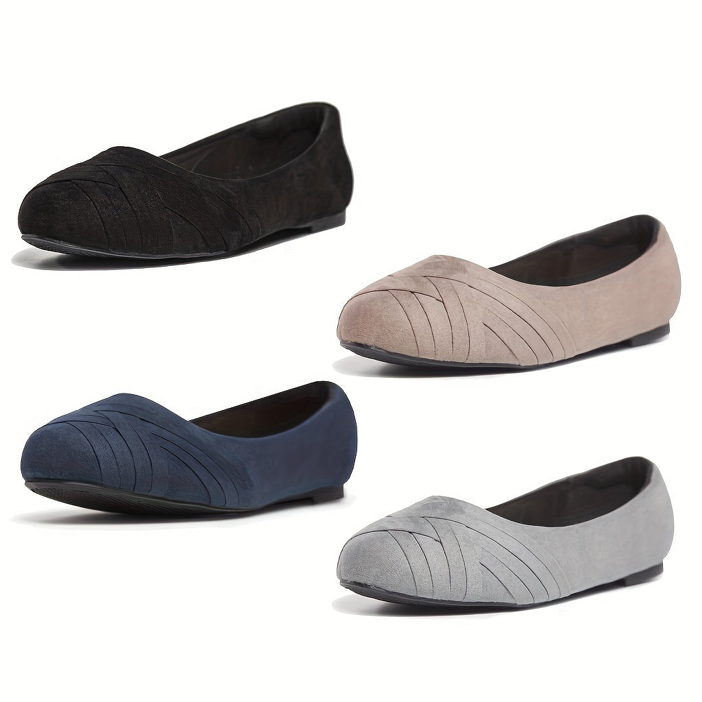 Women's Comfy Flat Shoes Low Top Slip On Soft Sole Casual Walking Flats