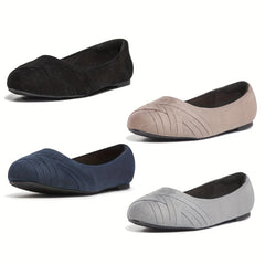 Women's Comfy Flat Shoes Low Top Slip On Soft Sole Casual Walking Flats
