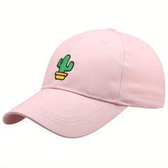 Cactus Embroidery Baseball Cap Adjustable Sunscreen Dad Hat
