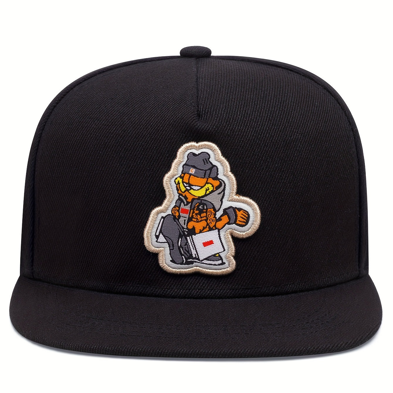 Cat Embroidery Men's Flat Brim Baseball Cap Snapback Hat