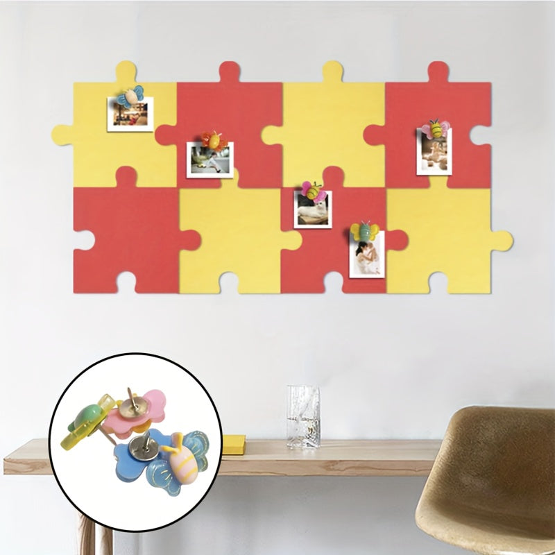 20pcs Transparent Butterfly and Bee Push Pins for School and Office Decoration