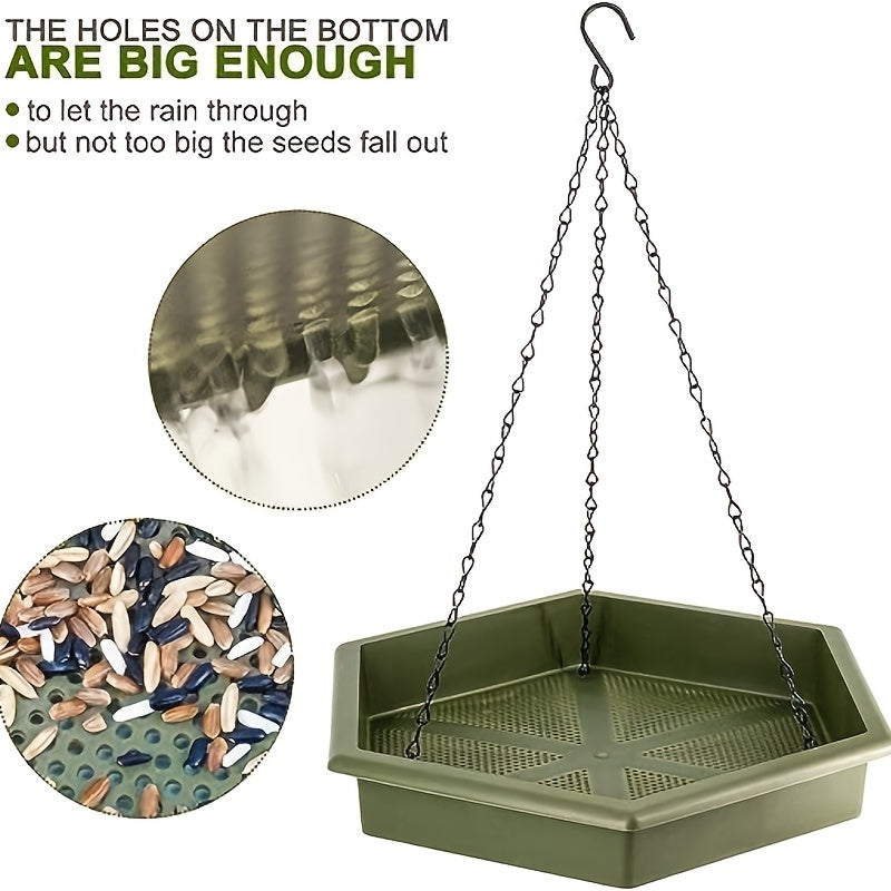 XL Hanging Bird Feeder & Bird Bath 2-in-1 Green