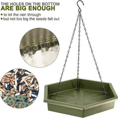 XL Hanging Bird Feeder & Bird Bath 2-in-1 Green