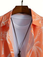 Hawaiian Coconut Pattern Men's Short Sleeve Shirt