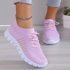 Breathable Flying Woven Shoes Non Slip Casual Sneakers