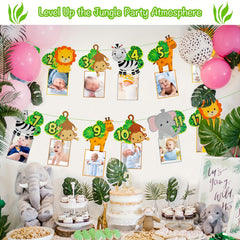 1st Birthday Photo Banner Deer Forest Animal Party Decor